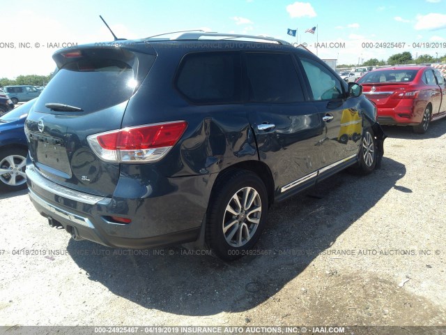 5N1AR2MN9EC693163 - 2014 NISSAN PATHFINDER S/SV/SL/PLATINUM Dark Blue photo 4