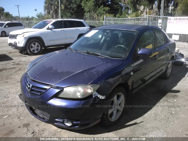 JM1BK123941126499 - 2004 MAZDA 3 S BLUE photo 2