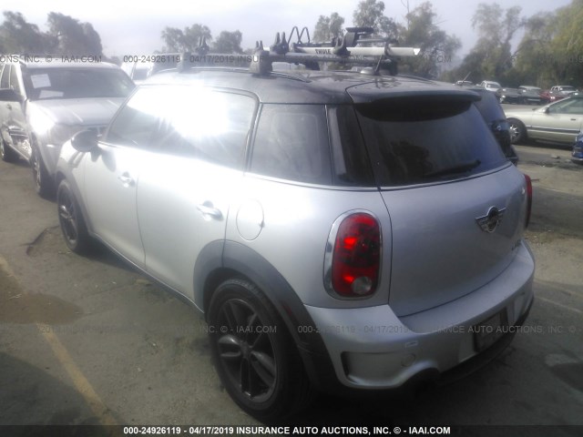 WMWZC3C51BWL80471 - 2011 MINI COOPER S COUNTRYMAN GRAY photo 3