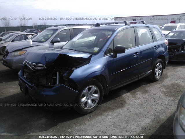 JF2SJAAC1EH468902 - 2014 SUBARU FORESTER 2.5I BLUE photo 2