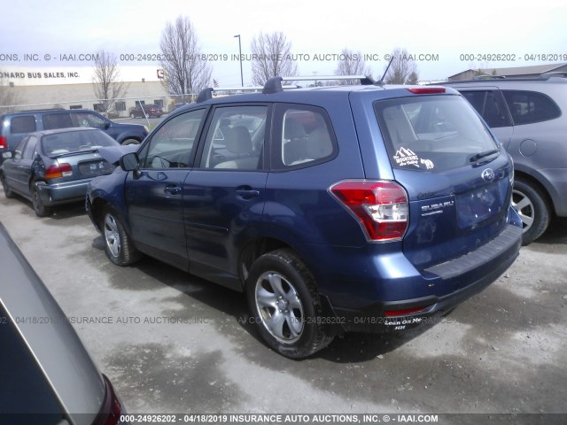 JF2SJAAC1EH468902 - 2014 SUBARU FORESTER 2.5I BLUE photo 3