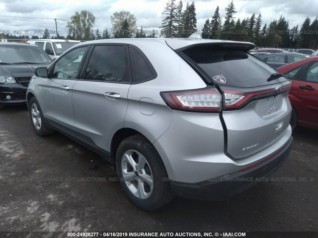 2FMPK4G90HBB97116 - 2017 FORD EDGE SE SILVER photo 3