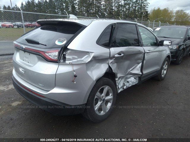 2FMPK4G90HBB97116 - 2017 FORD EDGE SE SILVER photo 4