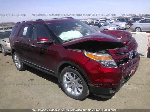 1FM5K8F86FGC12943 - 2015 FORD EXPLORER LIMITED RED photo 1