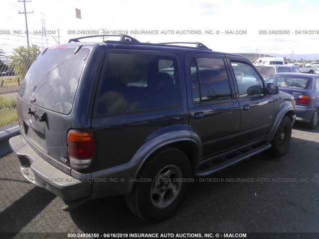 1FMZU73E0YZA73383 - 2000 FORD EXPLORER XLT BLUE photo 4