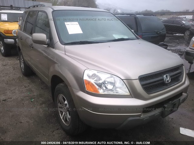 2HKYF18604H547861 - 2004 HONDA PILOT EXL GOLD photo 1