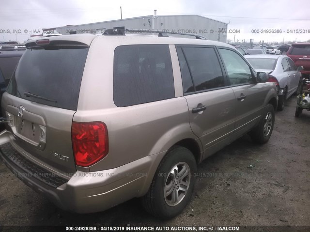 2HKYF18604H547861 - 2004 HONDA PILOT EXL GOLD photo 4