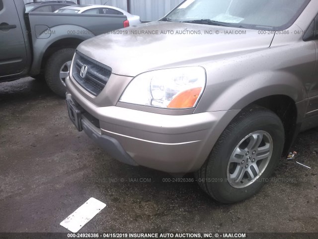 2HKYF18604H547861 - 2004 HONDA PILOT EXL GOLD photo 6