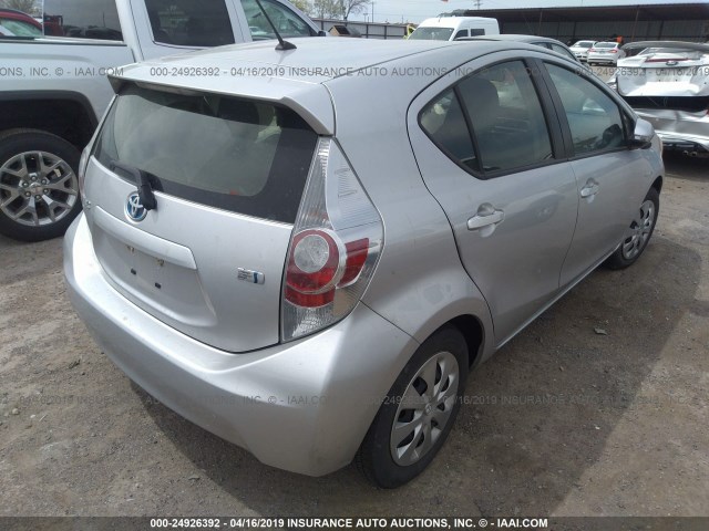 JTDKDTB37E1575266 - 2014 TOYOTA PRIUS C SILVER photo 4