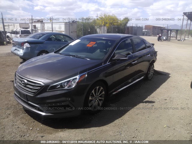 5NPE34AF6HH539163 - 2017 HYUNDAI SONATA SPORT/LIMITED GRAY photo 2