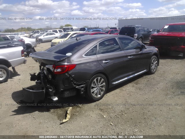 5NPE34AF6HH539163 - 2017 HYUNDAI SONATA SPORT/LIMITED GRAY photo 4