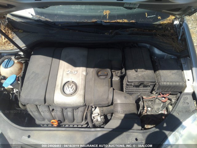 3VWEF71K27M081634 - 2007 VOLKSWAGEN JETTA WOLFSBURG SILVER photo 10