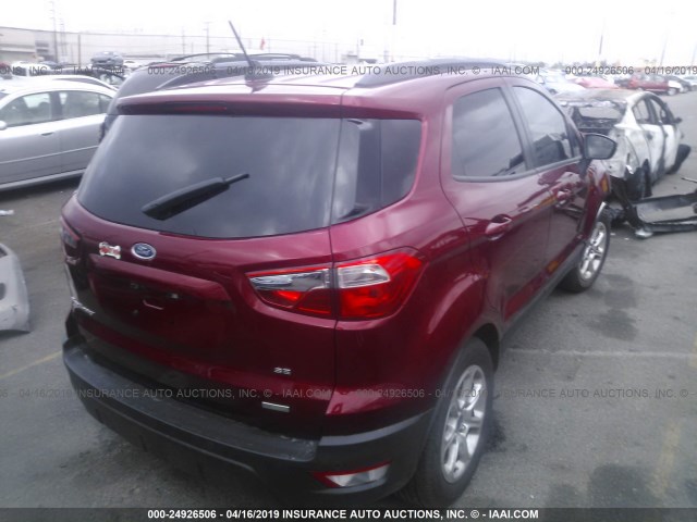 MAJ3P1TE0JC242301 - 2018 FORD ECOSPORT SE RED photo 4