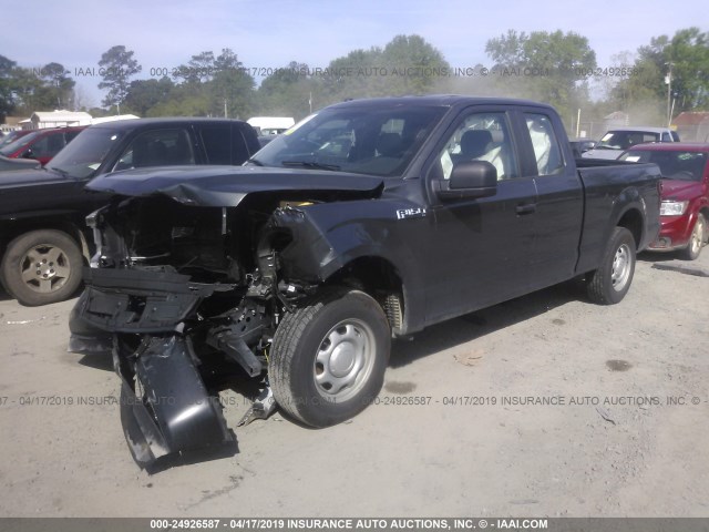 1FTEX1CB0JFD96420 - 2018 FORD F150 SUPER CAB GRAY photo 2