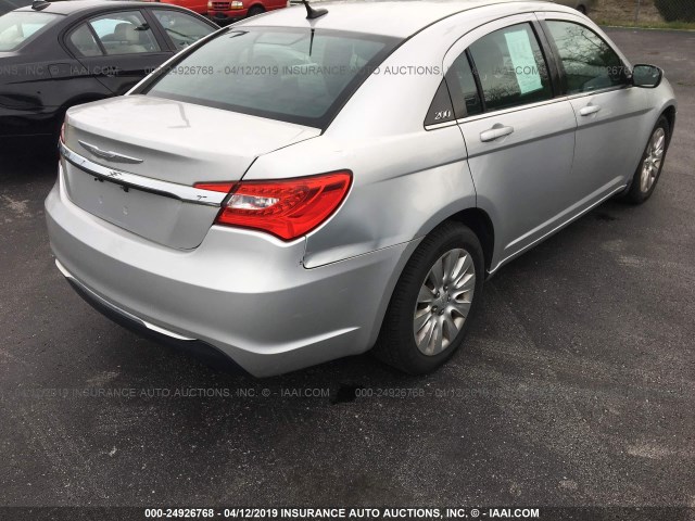 1C3CCBAB8CN223172 - 2012 CHRYSLER 200 LX SILVER photo 4