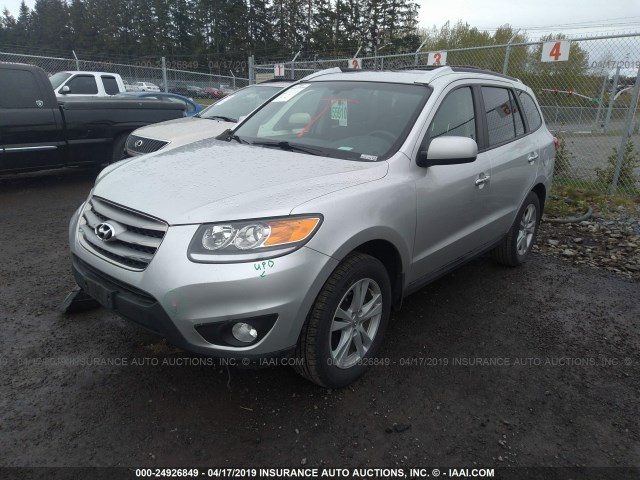 5XYZK4AG7CG156989 - 2012 HYUNDAI SANTA FE LIMITED SILVER photo 2