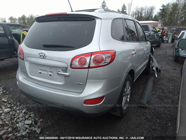 5XYZK4AG7CG156989 - 2012 HYUNDAI SANTA FE LIMITED SILVER photo 4