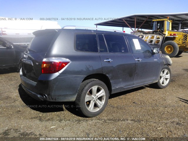 JTEDS42A782020265 - 2008 TOYOTA HIGHLANDER LIMITED GRAY photo 4