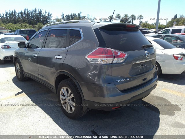 5N1AT2ML2FC780307 - 2015 NISSAN ROGUE S/SL/SV GRAY photo 3