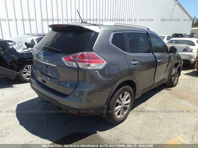 5N1AT2ML2FC780307 - 2015 NISSAN ROGUE S/SL/SV GRAY photo 4