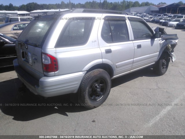 4S2CK58WXY4344621 - 2000 ISUZU RODEO S/LS/LSE SILVER photo 4