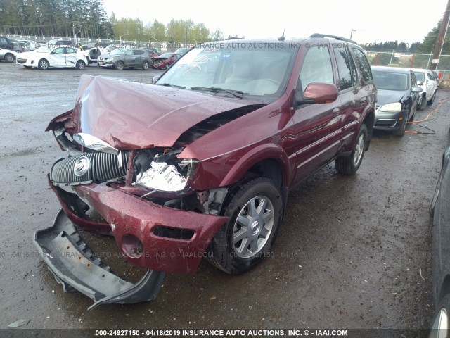 5GADS13S742440971 - 2004 BUICK RAINIER CXL MAROON photo 2