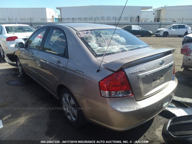 KNAFE122285579956 - 2008 KIA SPECTRA EX/LX/SX BEIGE photo 3