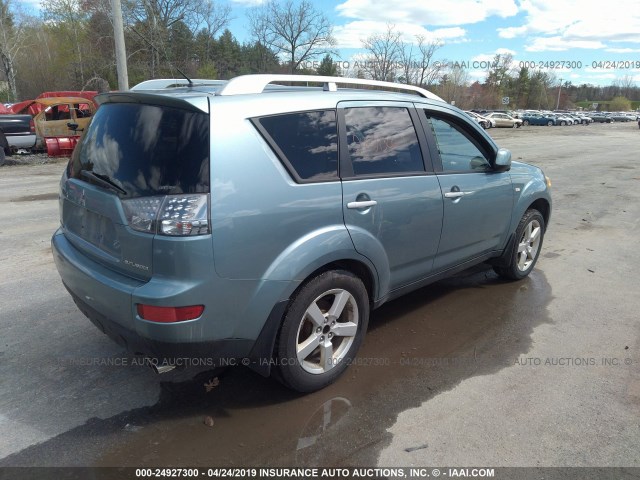 JA4MT41XX7Z010403 - 2007 MITSUBISHI OUTLANDER XLS Light Blue photo 4