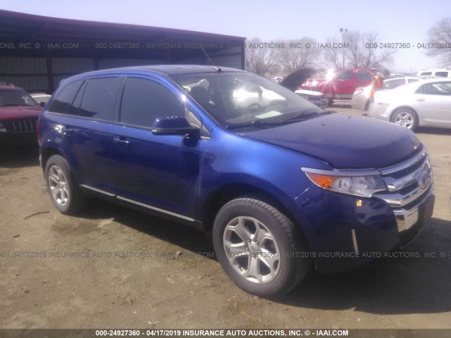 2FMDK4JC3DBA07181 - 2013 FORD EDGE SEL BLUE photo 1