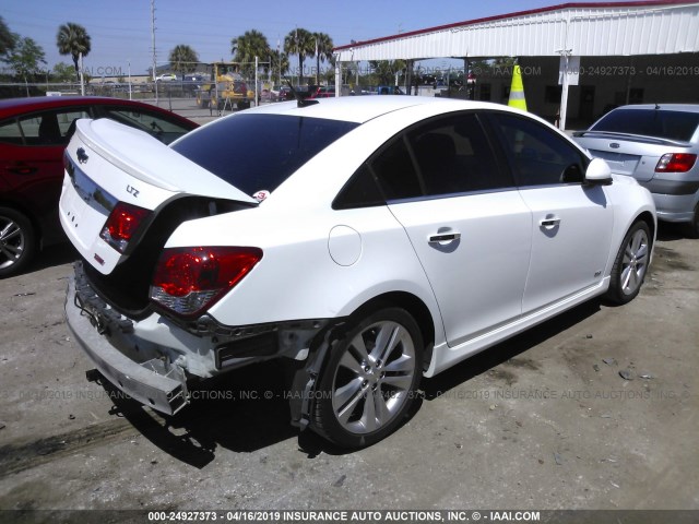 1G1PG5SB6E7279483 - 2014 CHEVROLET CRUZE LTZ WHITE photo 4