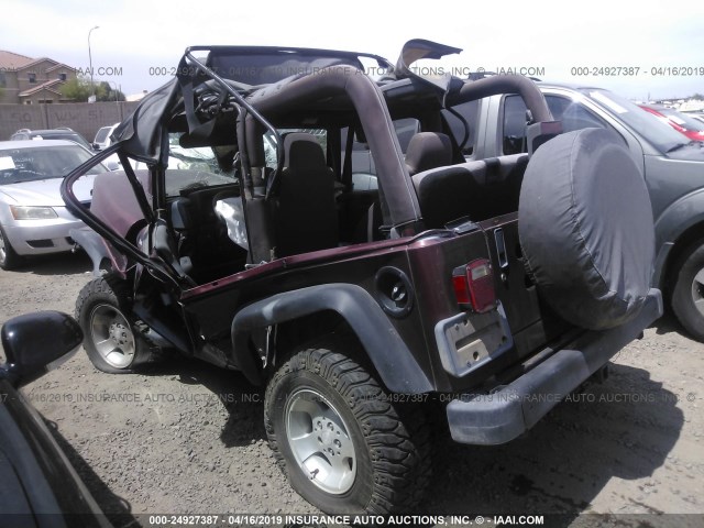 1J4FA49S53P351995 - 2003 JEEP WRANGLER / TJ SPORT PURPLE photo 3