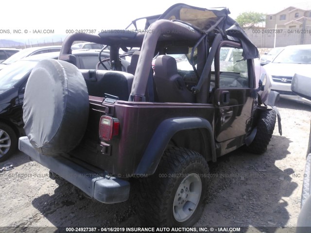 1J4FA49S53P351995 - 2003 JEEP WRANGLER / TJ SPORT PURPLE photo 4