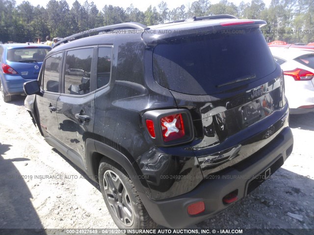 ZACCJBCT5GPD76533 - 2016 JEEP RENEGADE TRAILHAWK BLACK photo 3