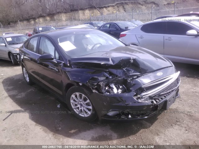 3FA6P0G72HR162139 - 2017 FORD FUSION S BLACK photo 1