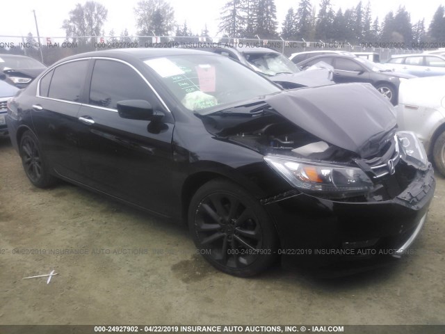 1HGCR2F50FA029228 - 2015 HONDA ACCORD SPORT BLACK photo 1