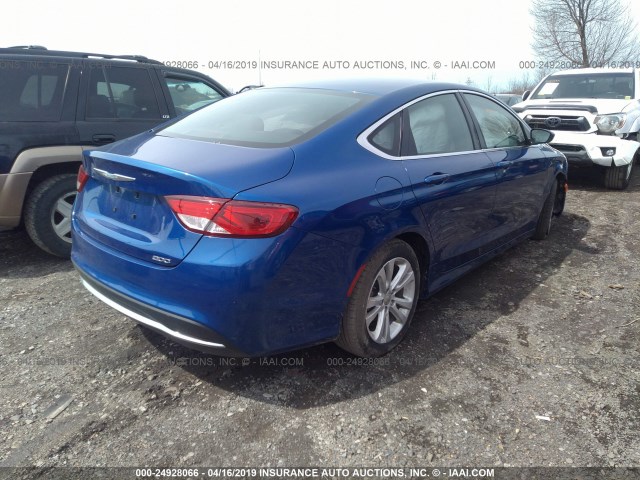 1C3CCCABXFN558430 - 2015 CHRYSLER 200 LIMITED BLUE photo 4