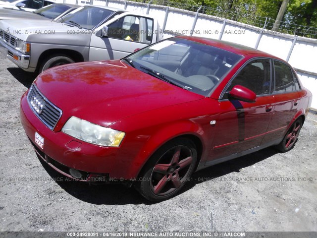 WAULC68E73A373524 - 2003 AUDI A4 1.8T QUATTRO RED photo 2