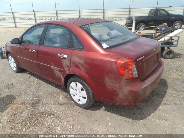 KL5JD56Z18K901749 - 2008 SUZUKI FORENZA CONVENIENCE/POPULAR RED photo 3