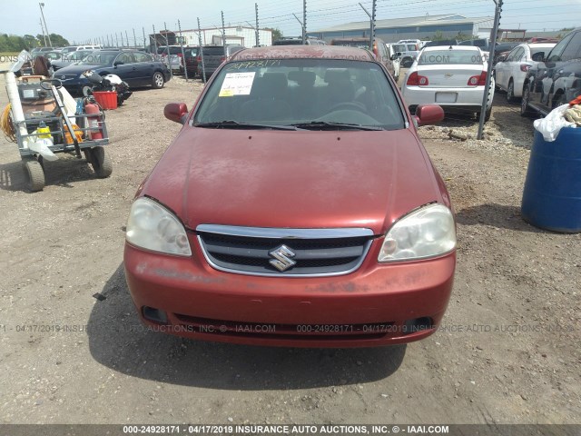 KL5JD56Z18K901749 - 2008 SUZUKI FORENZA CONVENIENCE/POPULAR RED photo 6