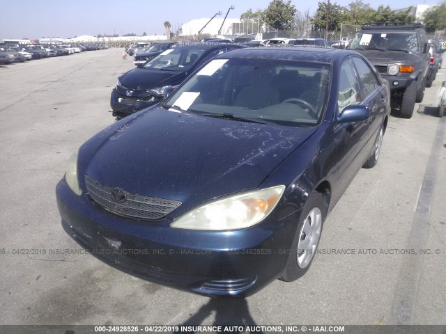 4T1BE32K62U626380 - 2002 TOYOTA CAMRY LE/XLE/SE BLUE photo 2