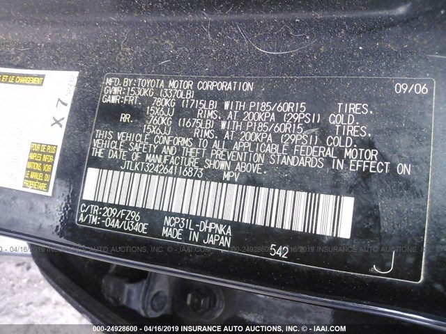 JTLKT324264116873 - 2006 TOYOTA SCION XB 黑色 照片 9