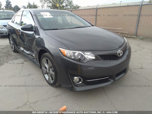 4T1BK1FK1CU008912 - 2012 TOYOTA CAMRY SE/XLE GRAY photo 1