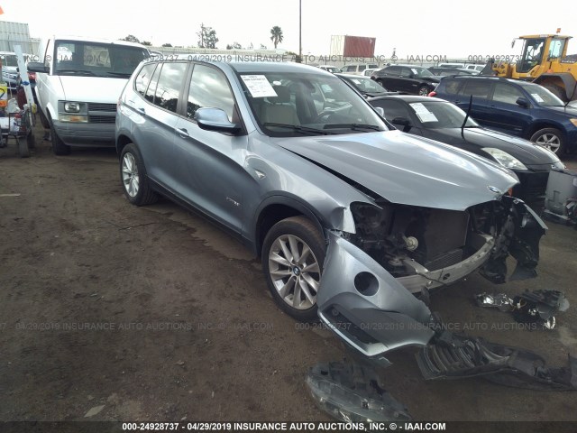 5UXWX9C57E0D23696 - 2014 BMW X3 XDRIVE28I Light Blue photo 1