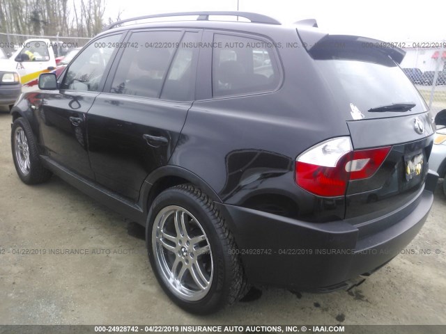 WBXPA73405WC45121 - 2005 BMW X3 2.5I BLACK photo 3