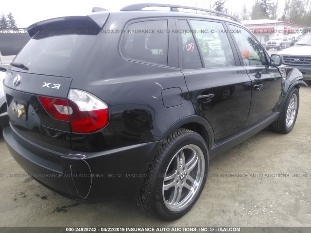 WBXPA73405WC45121 - 2005 BMW X3 2.5I BLACK photo 4