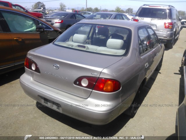 2T1BR12E71C491932 - 2001 TOYOTA COROLLA CE/LE/S TAN photo 4