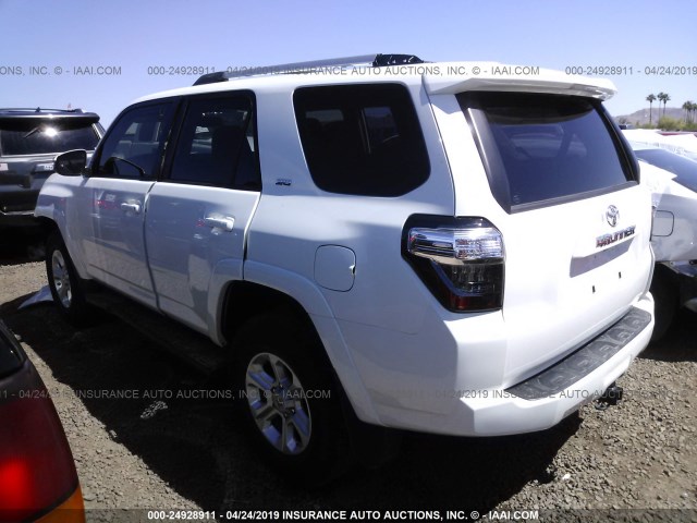 JTEBU5JR8K5655953 - 2019 TOYOTA 4RUNNER SR5/LIMITED/LIMITED NIGHT WHITE photo 3