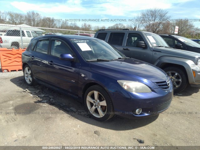 JM1BK343841154383 - 2004 MAZDA 3 HATCHBACK BLUE photo 1