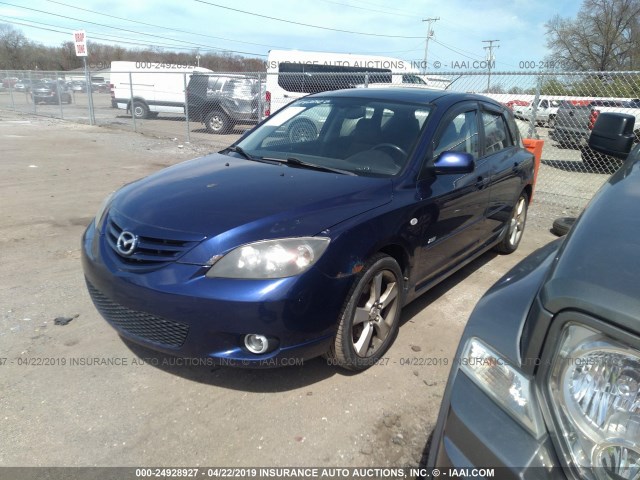 JM1BK343841154383 - 2004 MAZDA 3 HATCHBACK BLUE photo 2