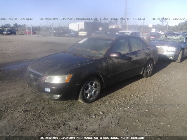 5NPEU46F76H089669 - 2006 HYUNDAI SONATA GLS/LX PURPLE photo 2